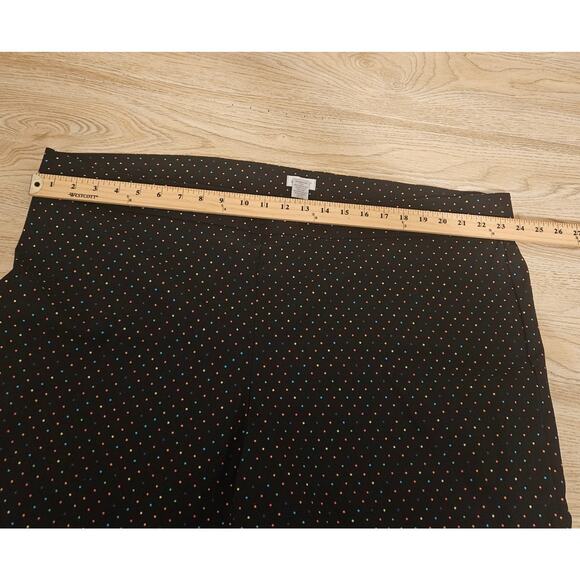 NEW Avenue Super Stretch Pull-On Capri Multicolor Polka Dots Plus Size 26 Black - Picture 6 of 8